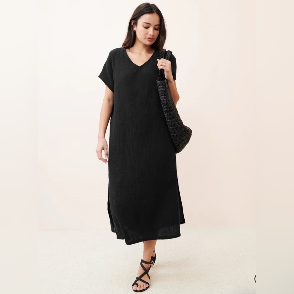 Jenni Kayne Black Midi Dress — Cypress Caftan Dress